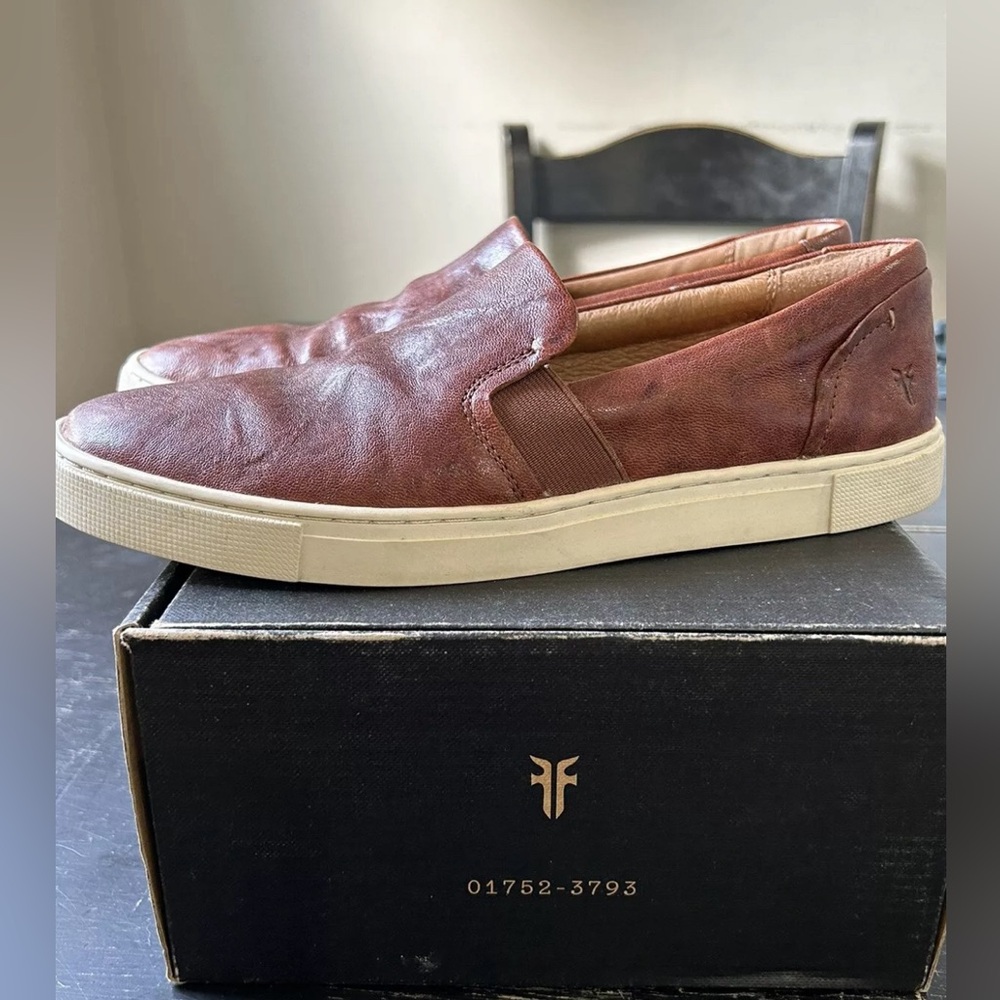 Frye Ivy Leather Sneaker, cognac, Size 8 - Picture 4 of 7
